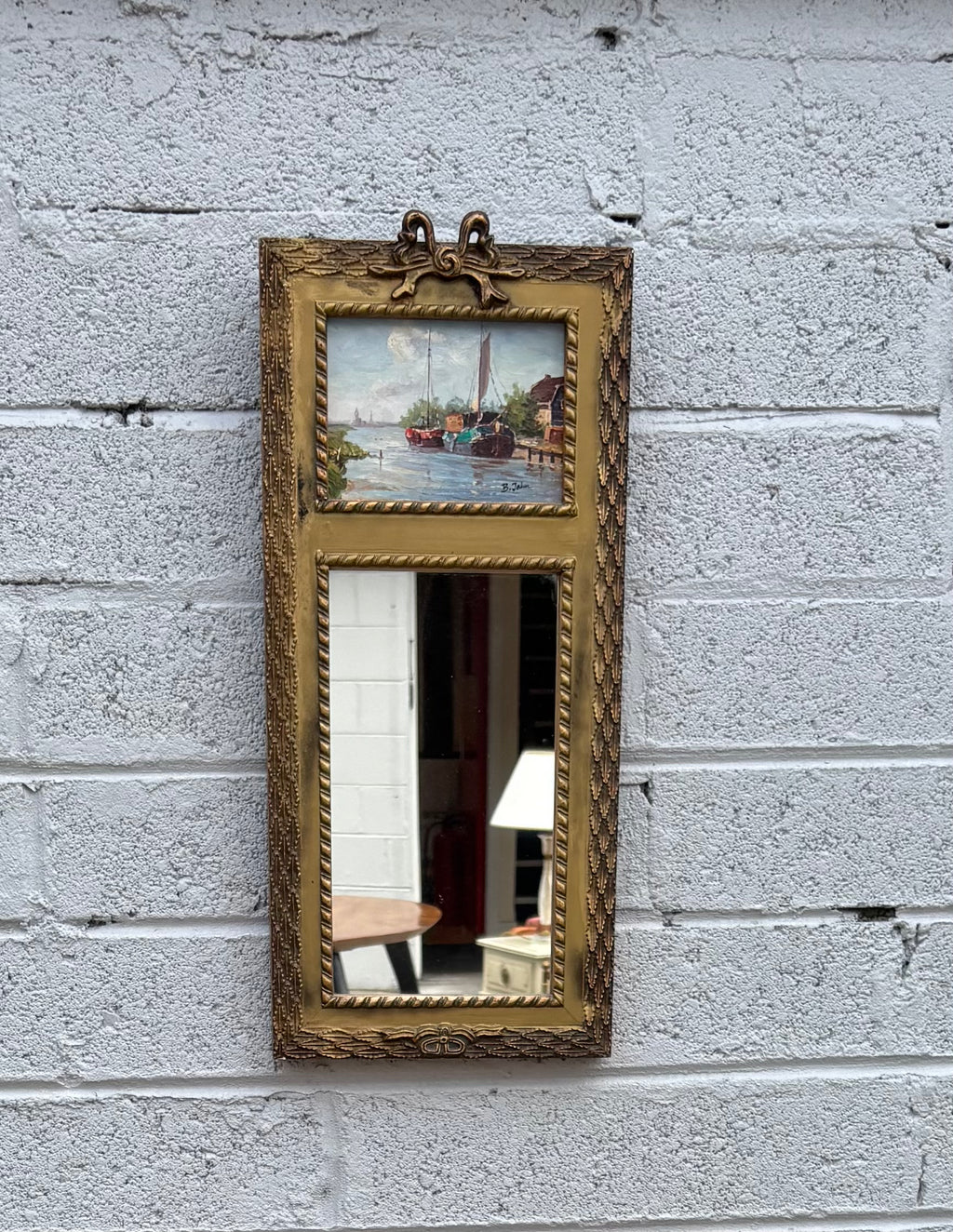 19th Century French-Style Giltwood Trumeau Mirror