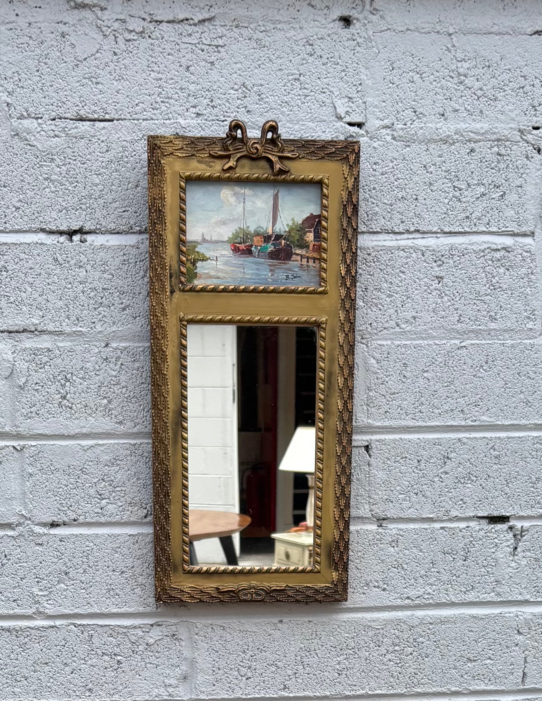 19th Century French-Style Giltwood Trumeau Mirror