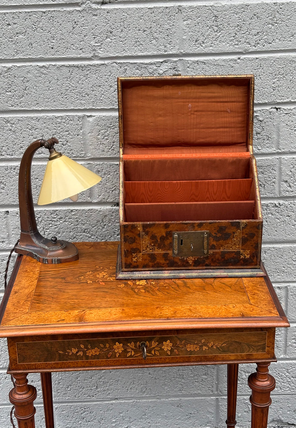 19th Century Gilt Leather Stationery Box