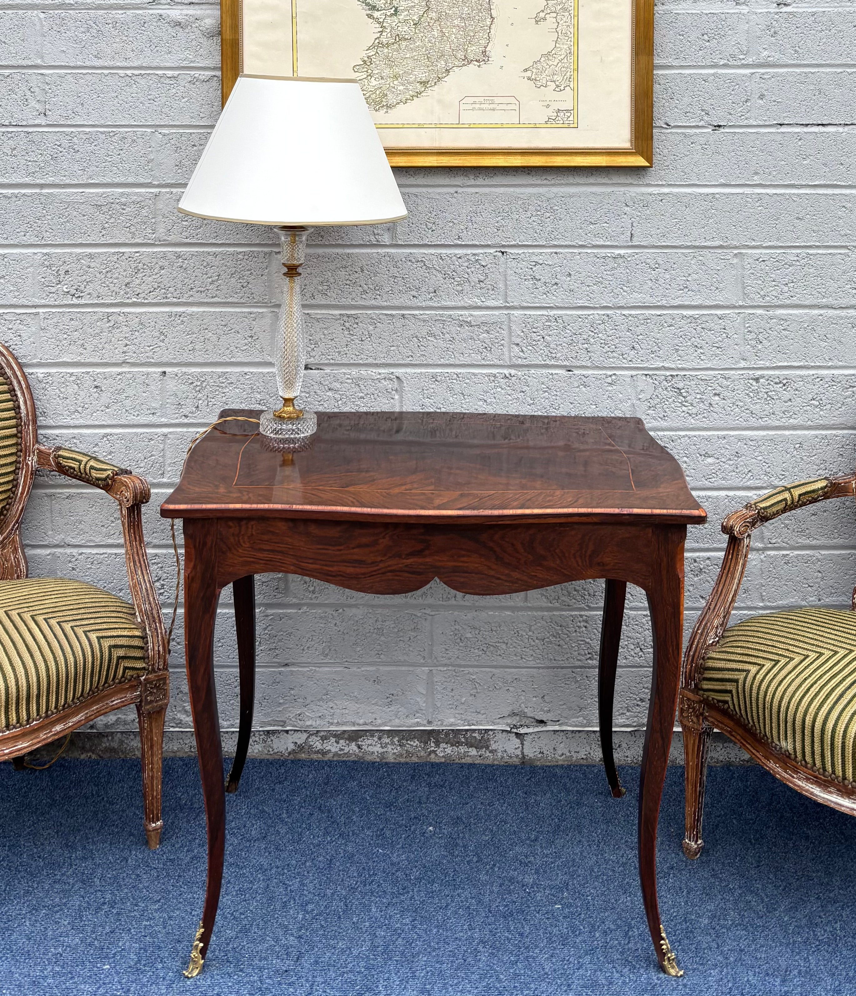 19th Century Louis XV Style Mahogany Serpentine Fold-Over Table