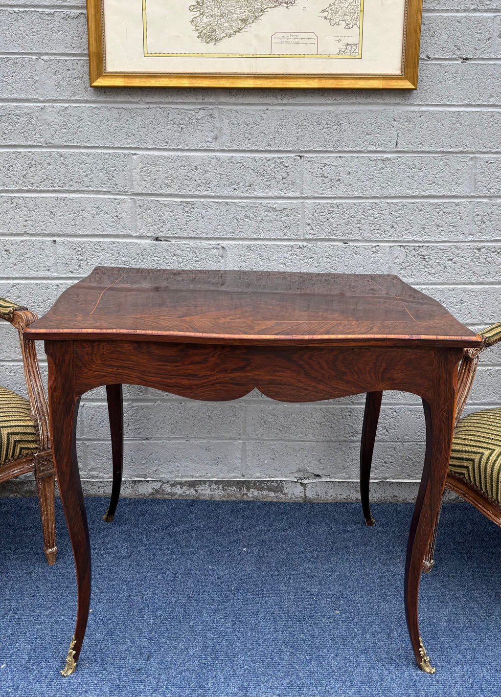 19th Century Louis XV Style Mahogany Serpentine Fold-Over Table