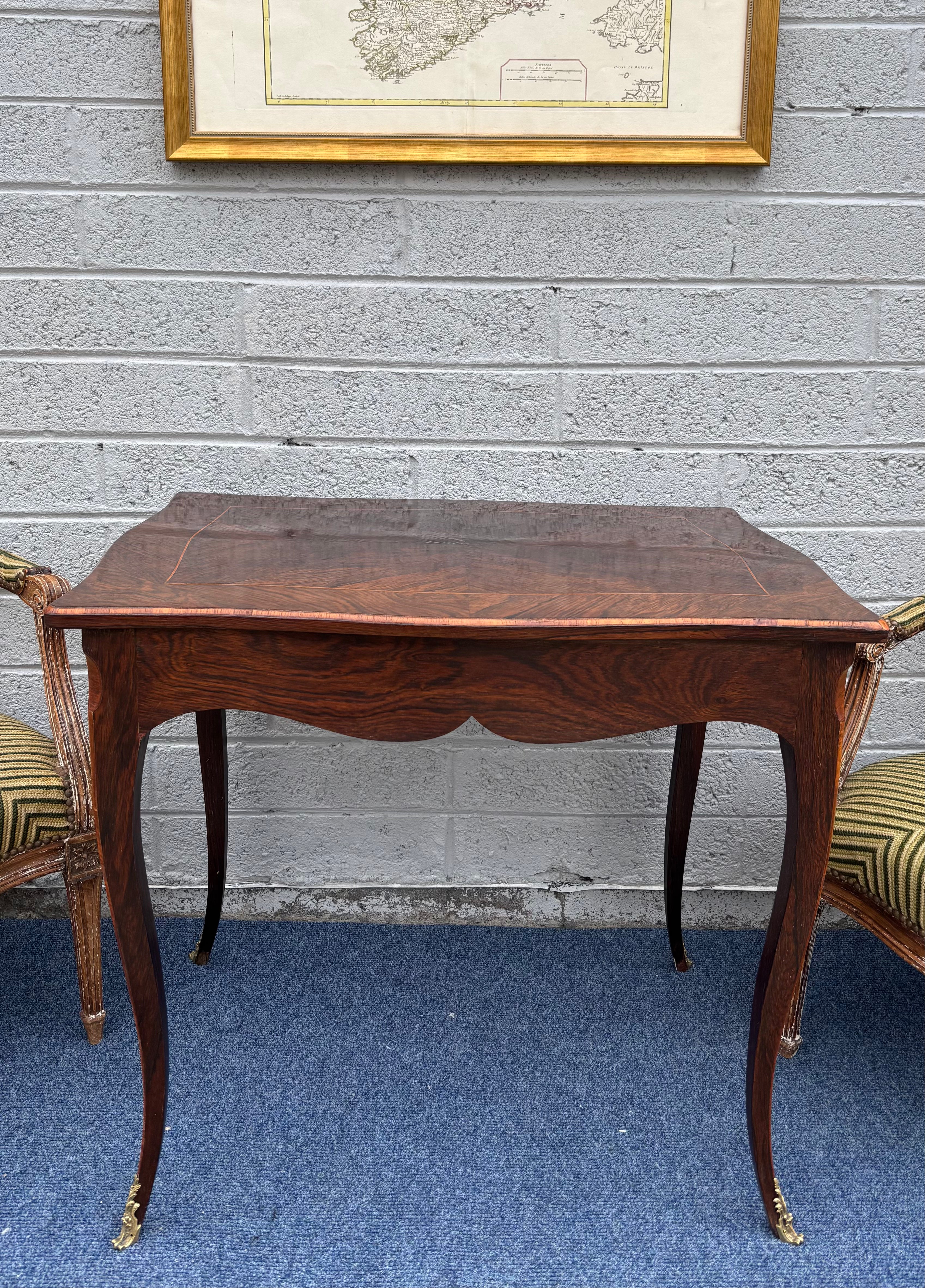 19th Century Louis XV Style Mahogany Serpentine Fold-Over Table