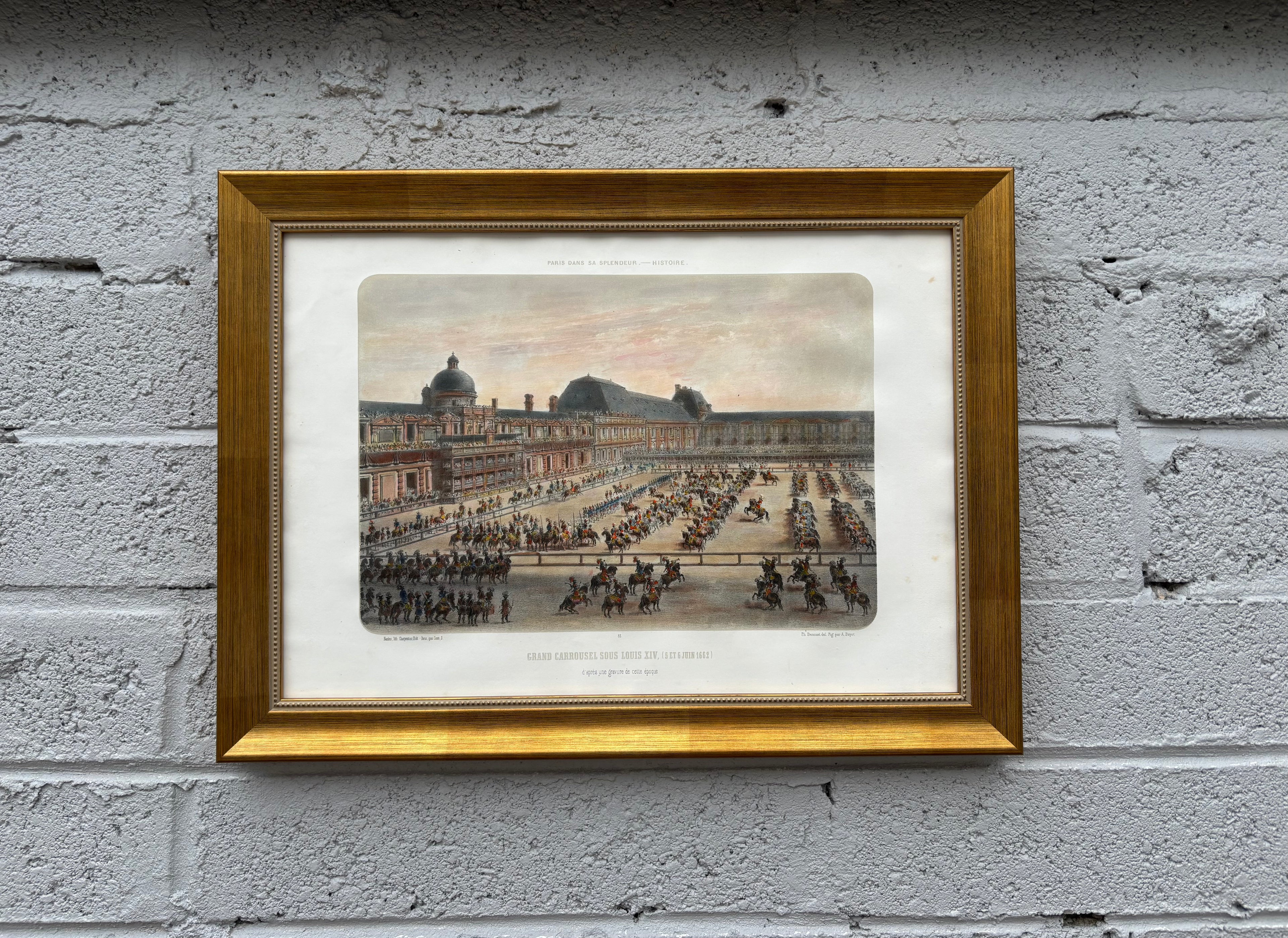 19th Century Lithograph "Grand Carrousel" by Phillipe Benoist