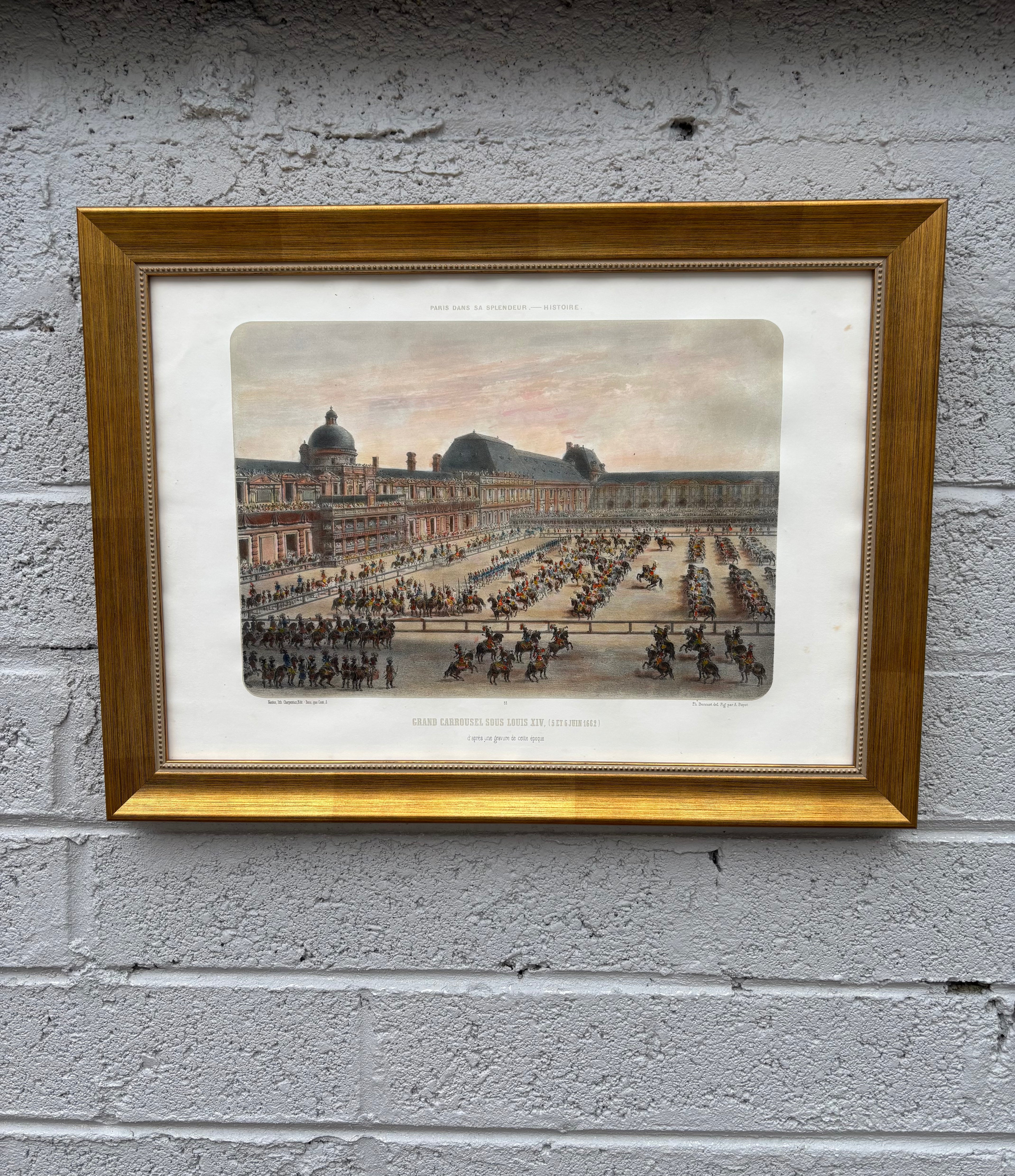 19th Century Lithograph "Grand Carrousel" by Phillipe Benoist