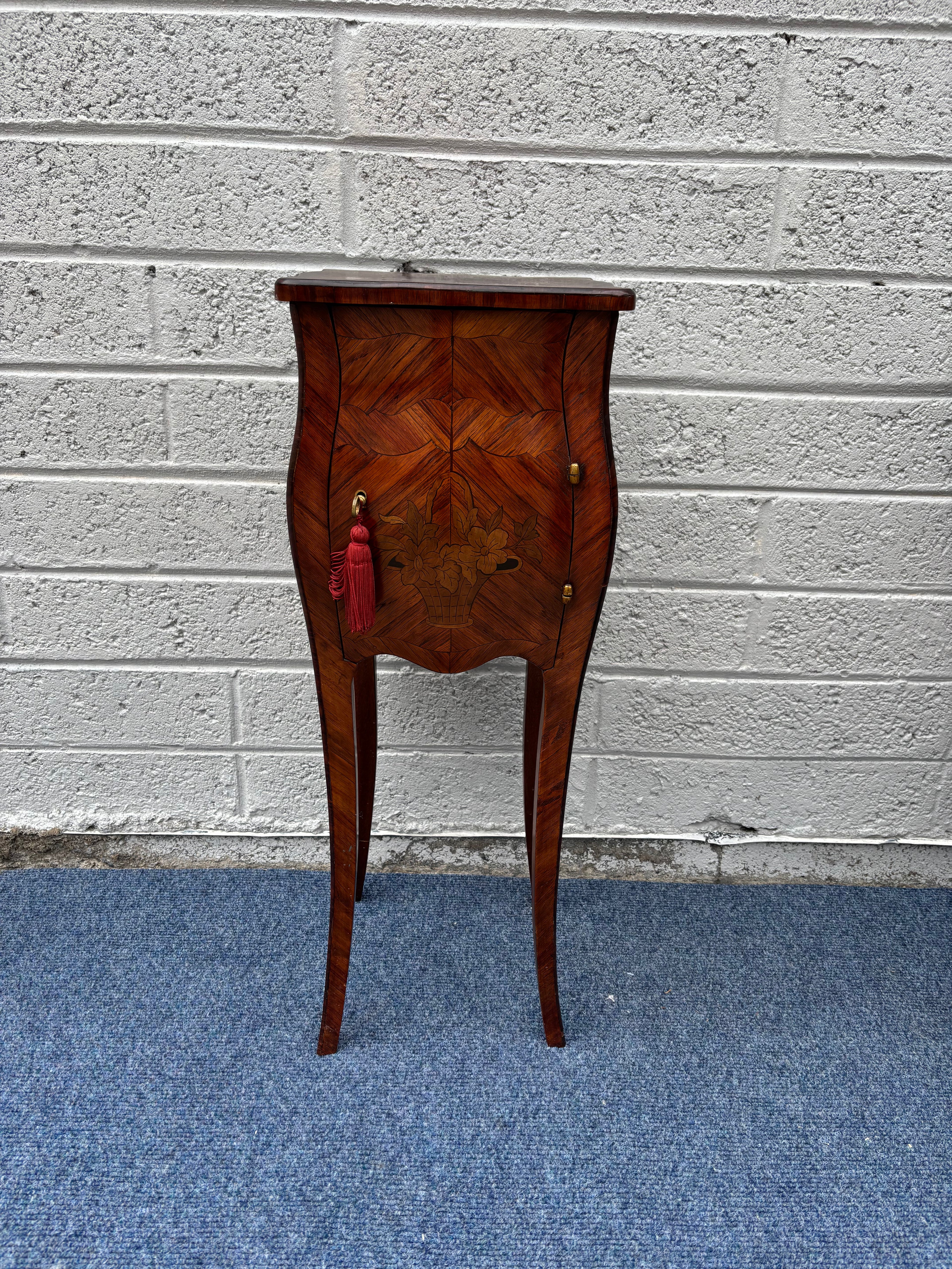 Marquetry Bedside Table Louis XV Revival