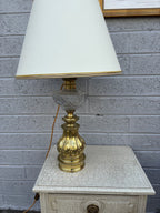 Crystal and Brass Table Lamp Neoclassical
