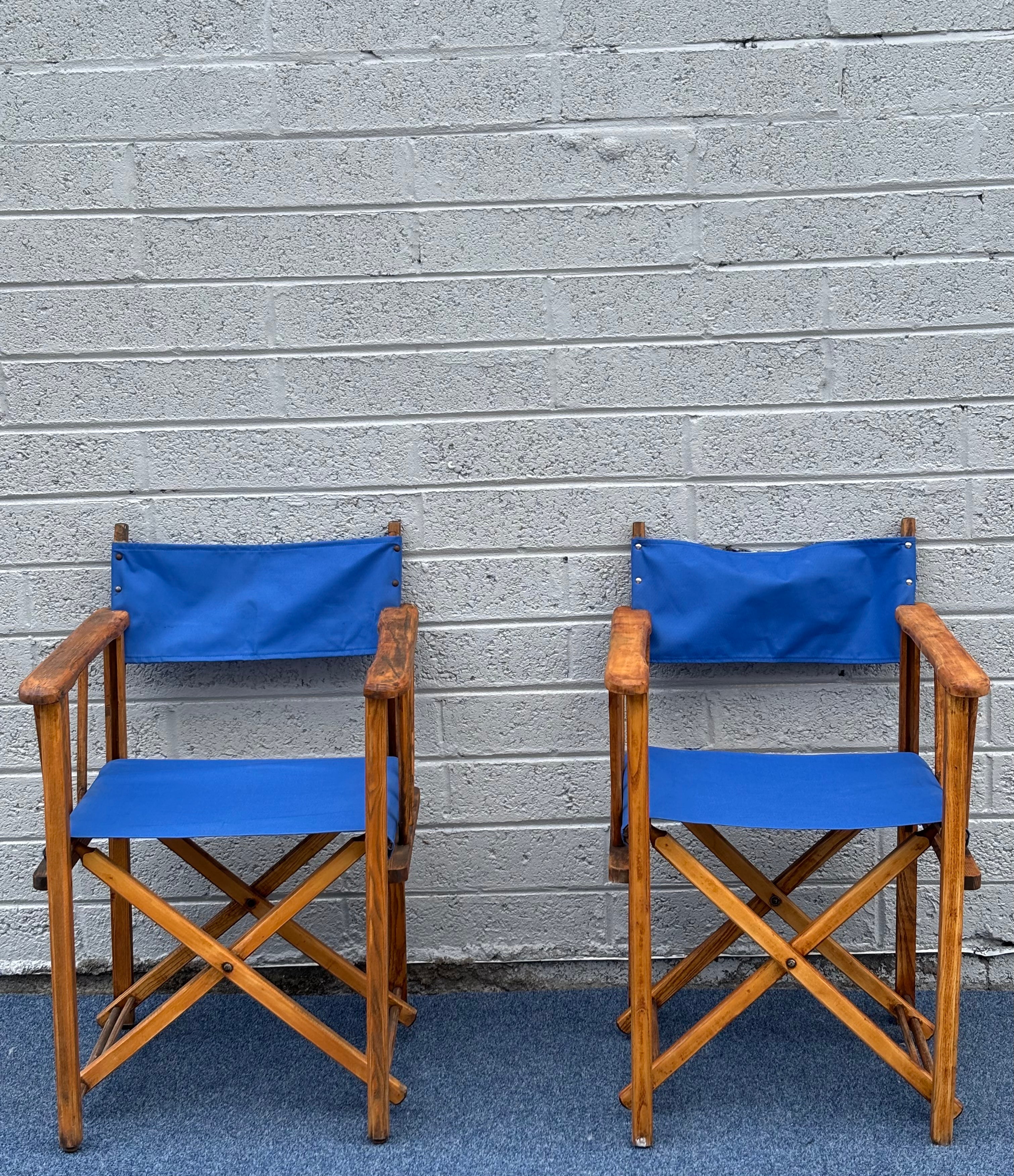 Teak Folding Directors Chairs Vintage