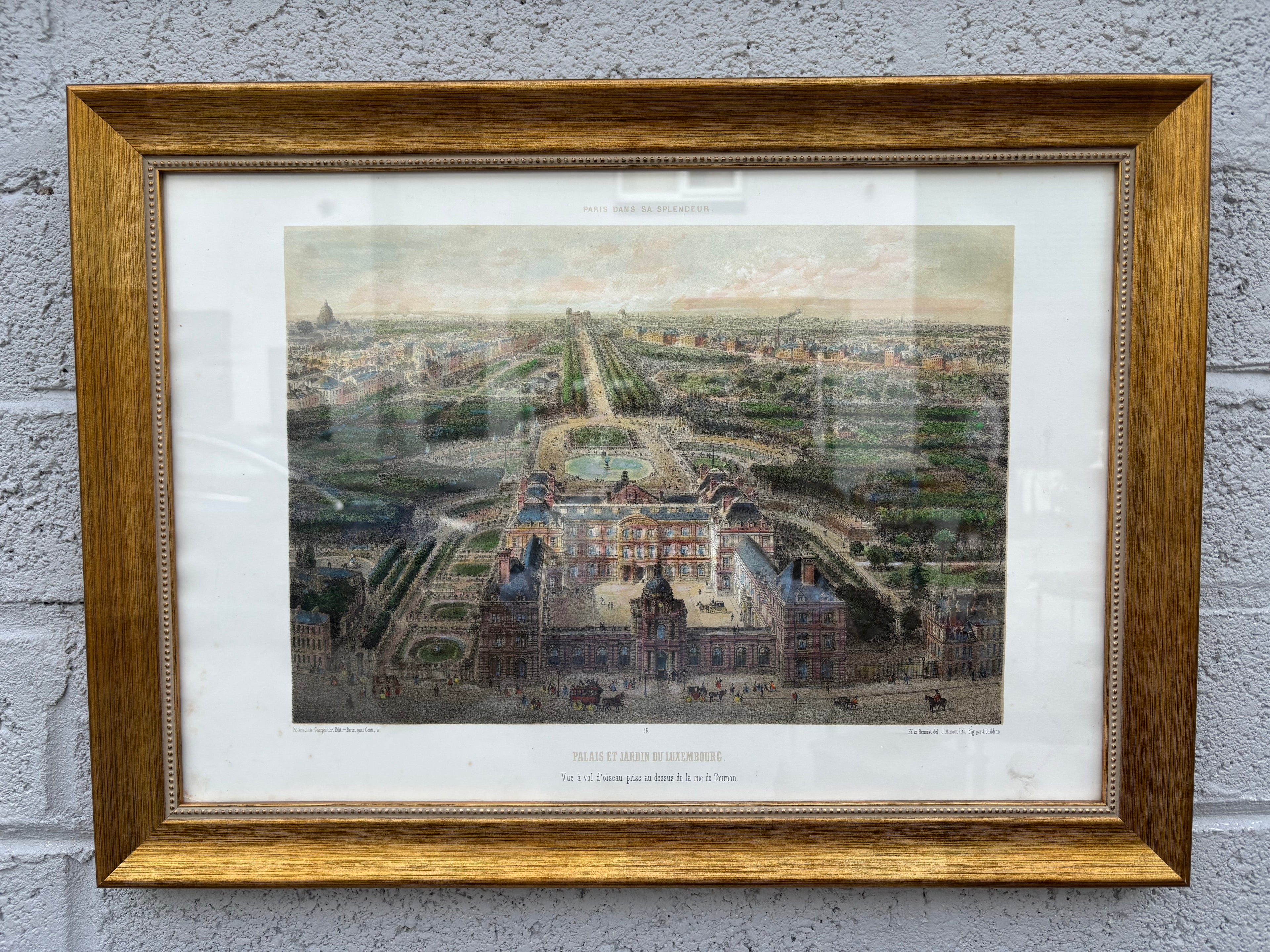 Palais et Jardin du Luxembourg Lithograph Victorian