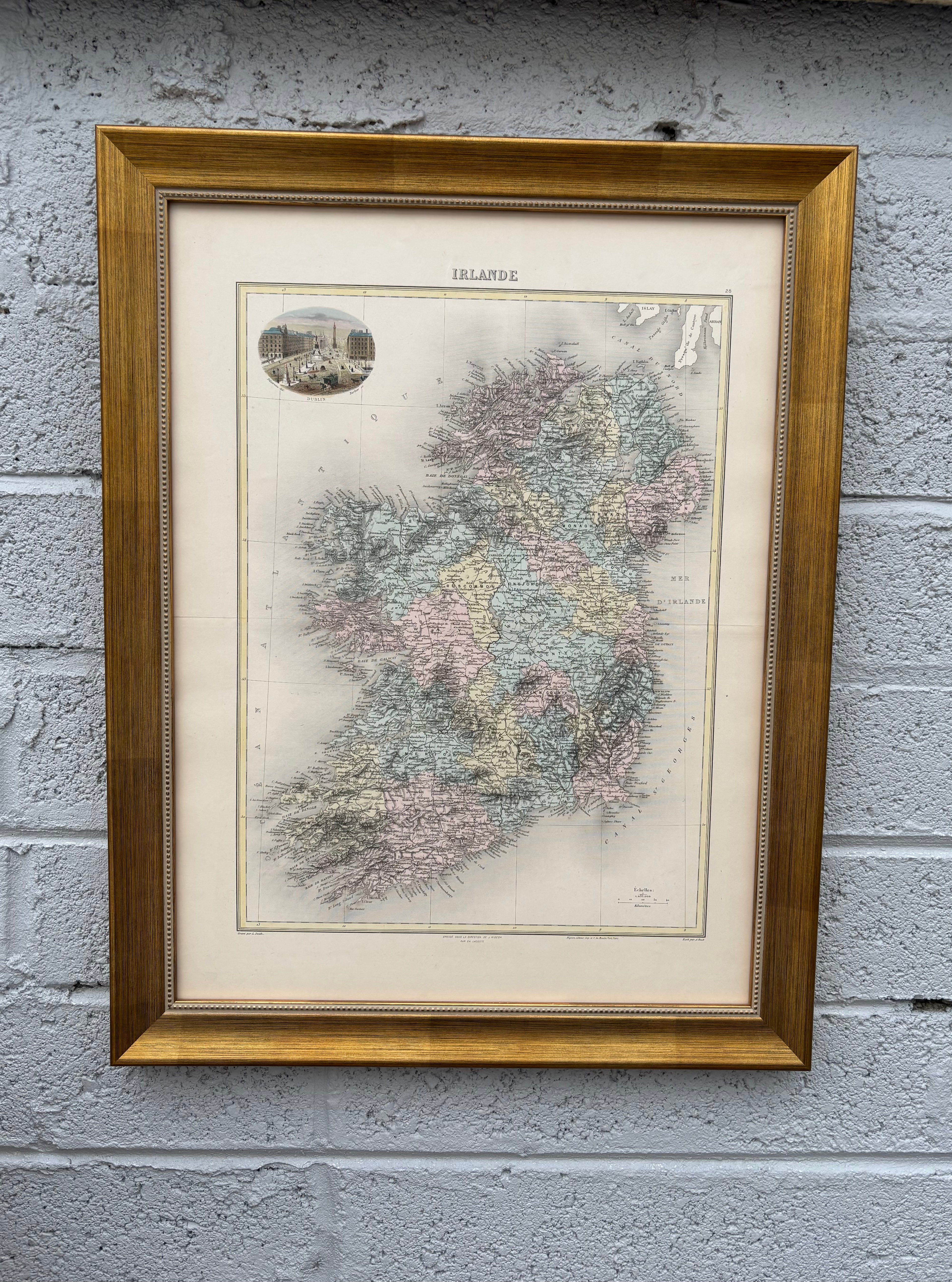 19th Century Map of Ireland by Alexander Keith Johnston