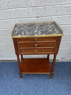 Fine French Louis XVI Style Mahogany Chiffonnière Table with Marble Top
