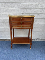 Fine French Louis XVI Style Mahogany Chiffonnière Table with Marble Top
