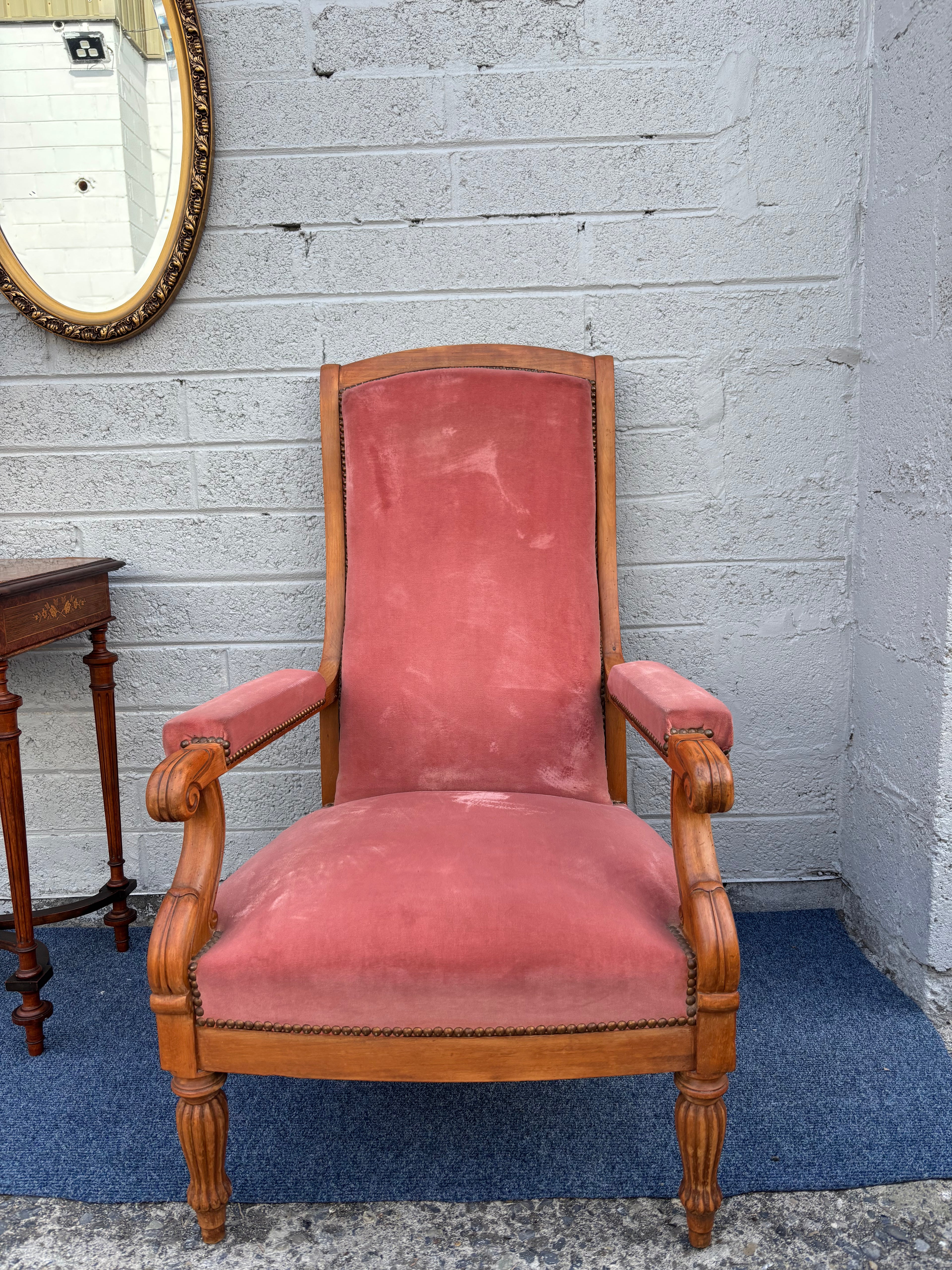 Mahogany Library Armchair Victorian