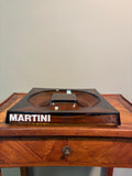 Mid-Century Amber Glass Martini Advertising Ashtray