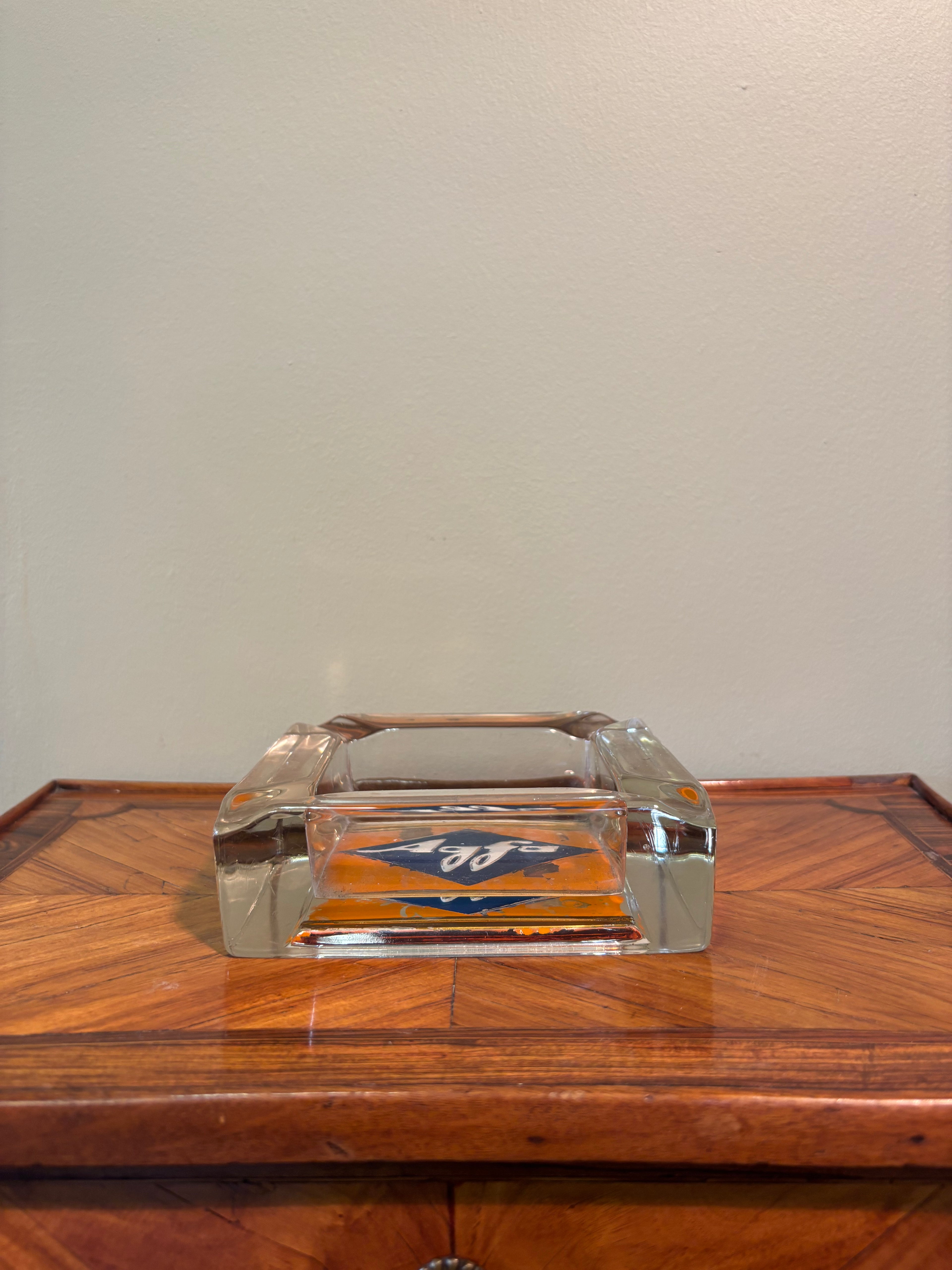 Vintage 1960s AGFA Germany Photography Advertising Glass Ashtray