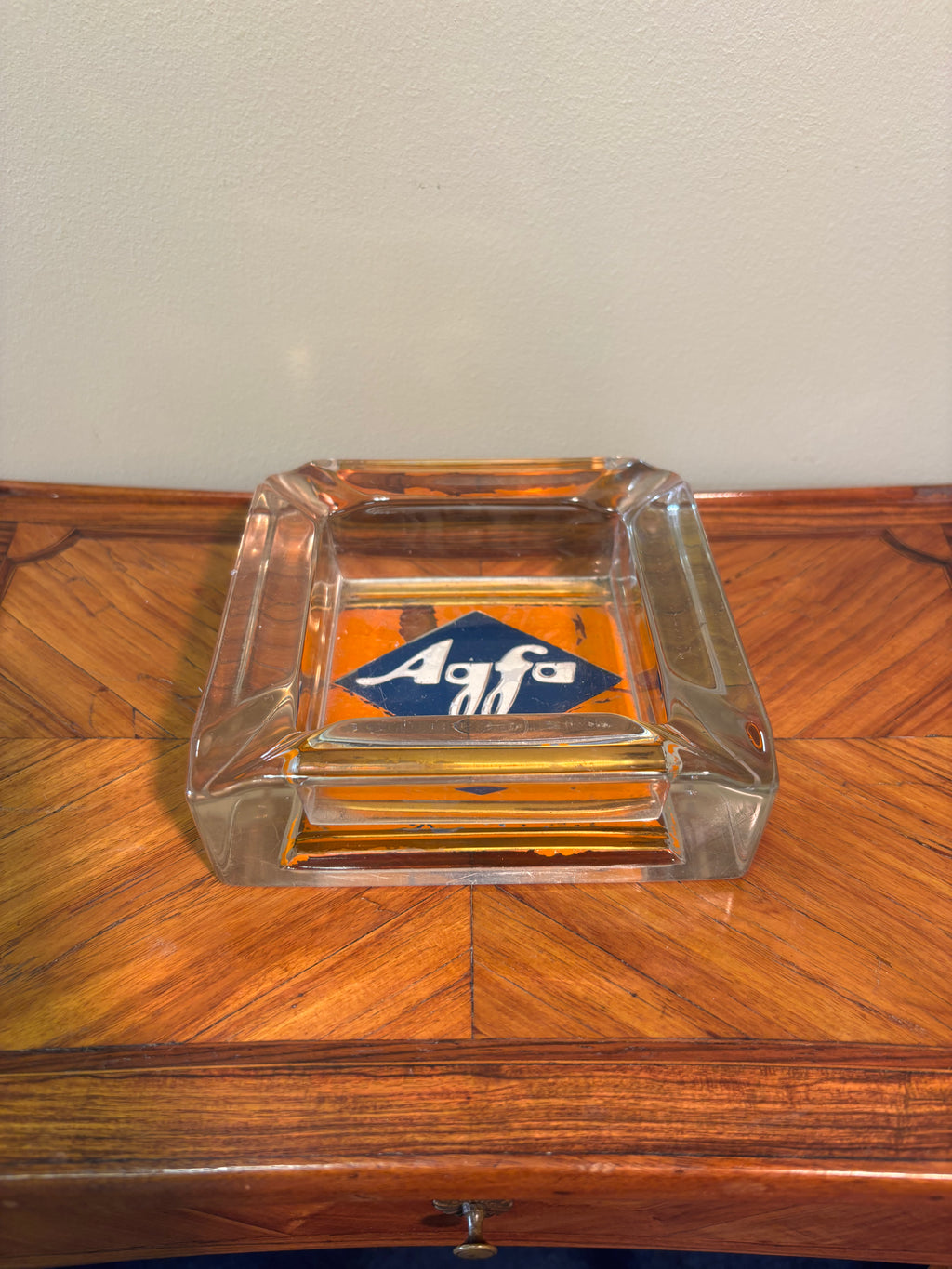 Vintage 1960s AGFA Germany Photography Advertising Glass Ashtray