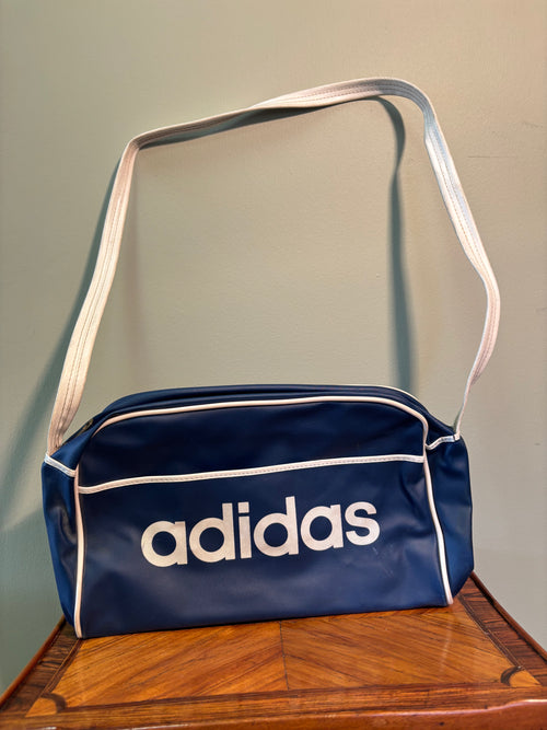 1970s Adidas Vinyl Airliner Shoulder Bag – Classic Cobalt Blue