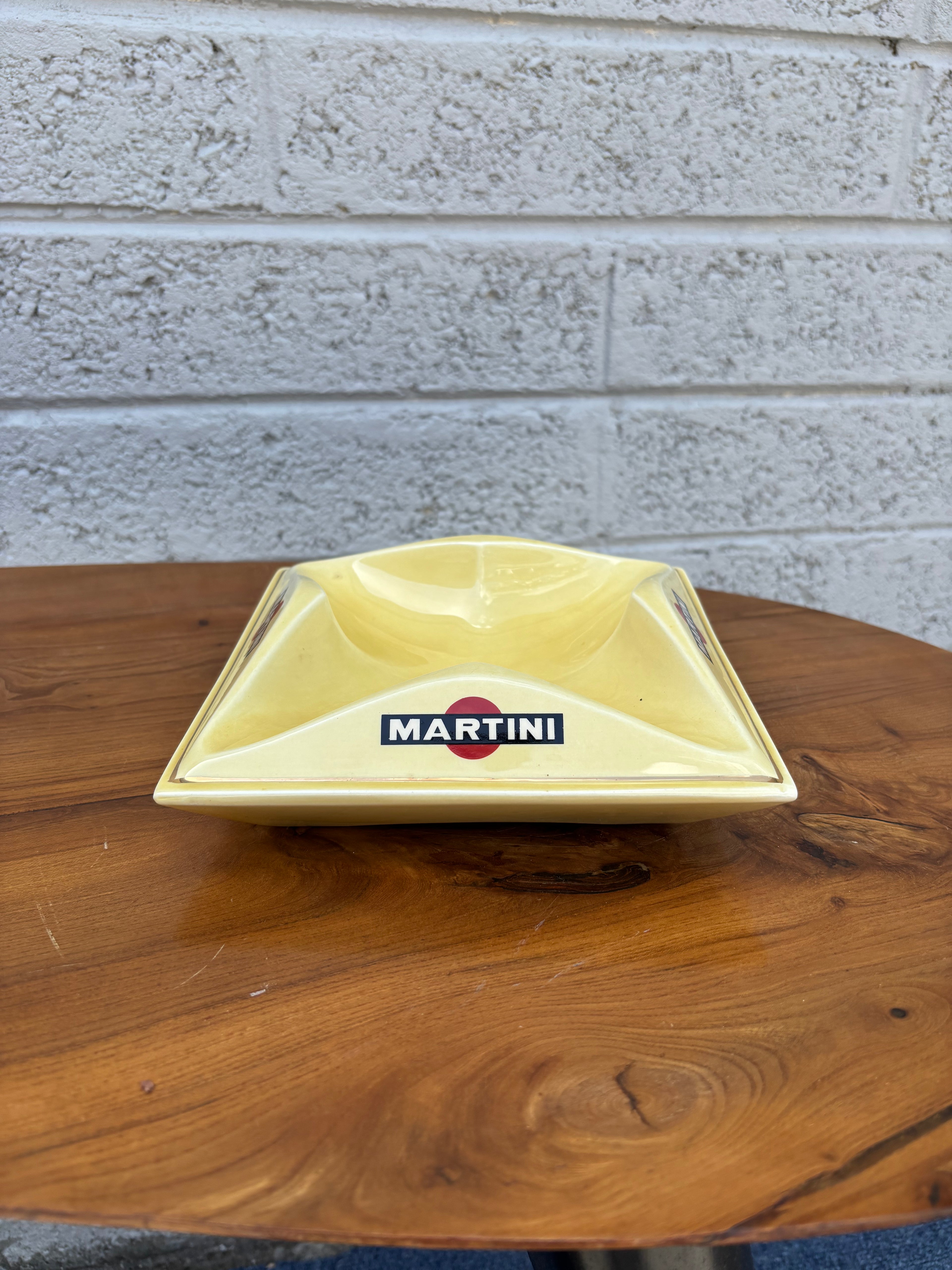 1960s French Martini Ceramic Advertising Ashtray / Catchall