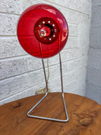 Mid-Century Space Age Red Glass & Chrome Infraphil Desk Lamp, 1970s