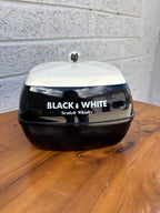 1970s Mid-Century Modern "Black & White" Whisky Advertising Ice Bucket – Collectible Pubware