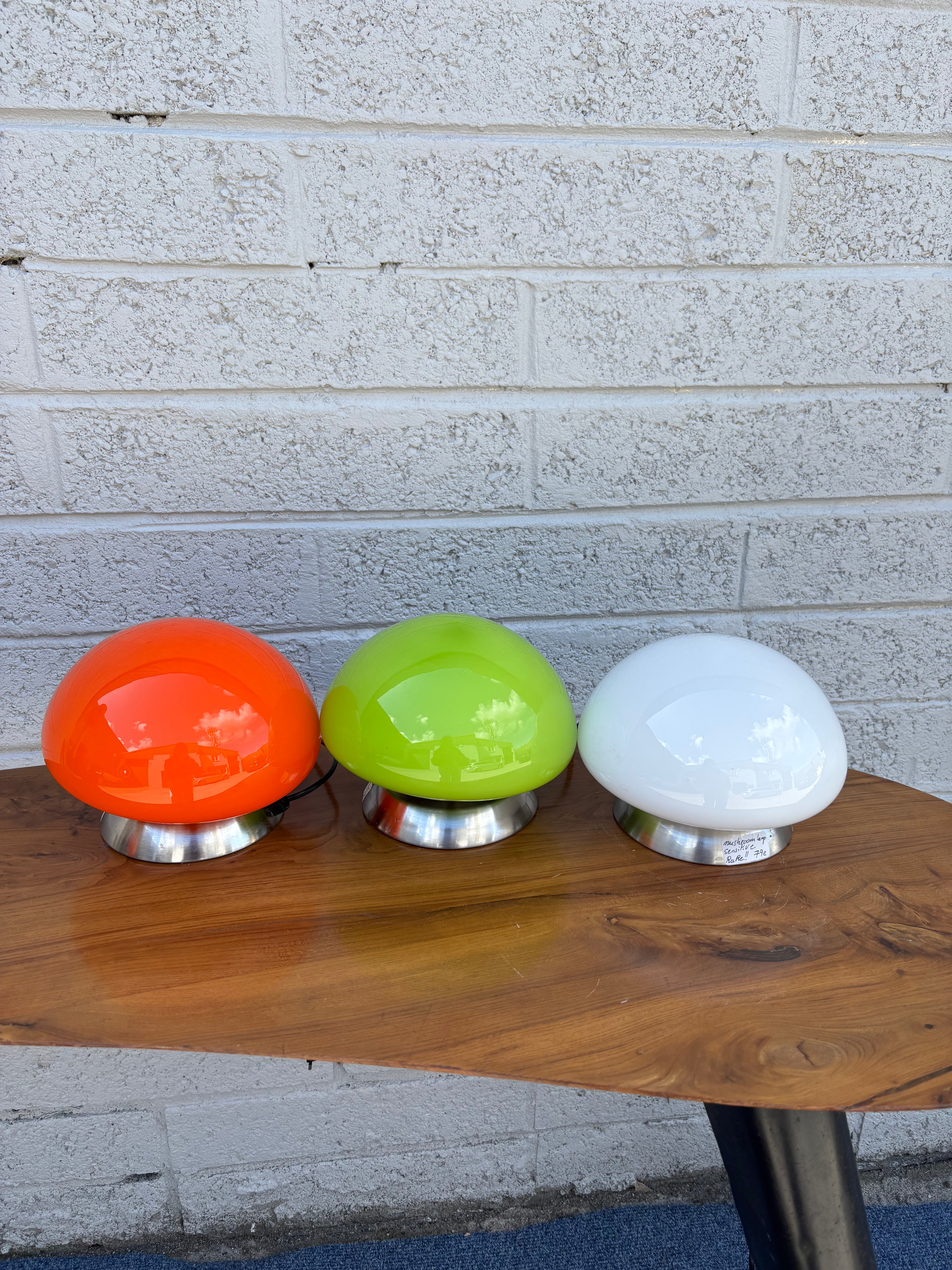 Vintage Space Age Mushroom Touch Table Lamps – Set of 3