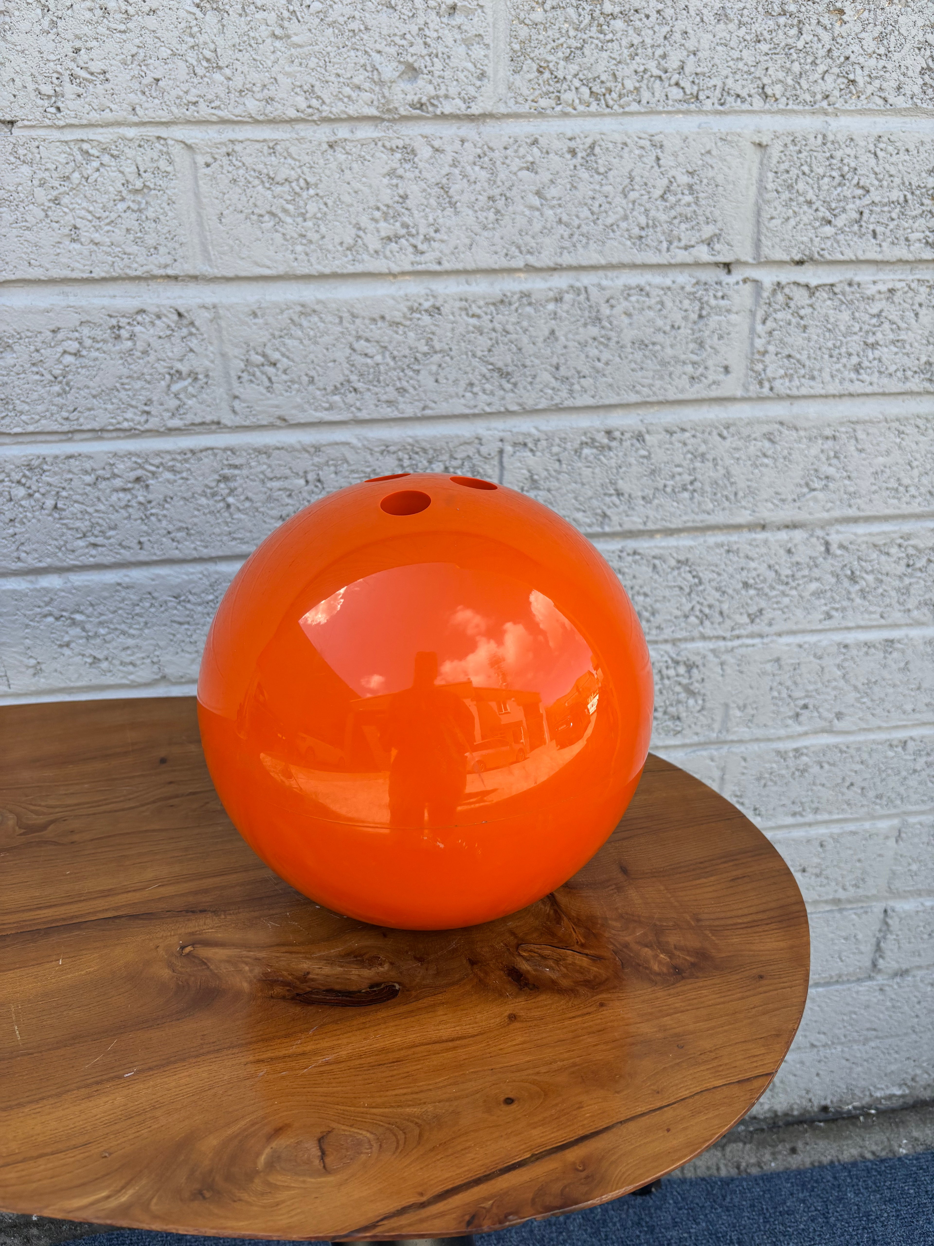 Vintage Space Age Orange Bowling Ball Ice Bucket – 1970s Retro Barware