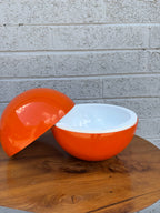 Vintage Space Age Orange Bowling Ball Ice Bucket – 1970s Retro Barware