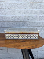 Mid-20th Century Middle Eastern Mother-of-Pearl and Bone Inlaid Marquetry Jewelry Box