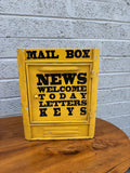 Mid-Century Yellow Metal Mailbox Organizer