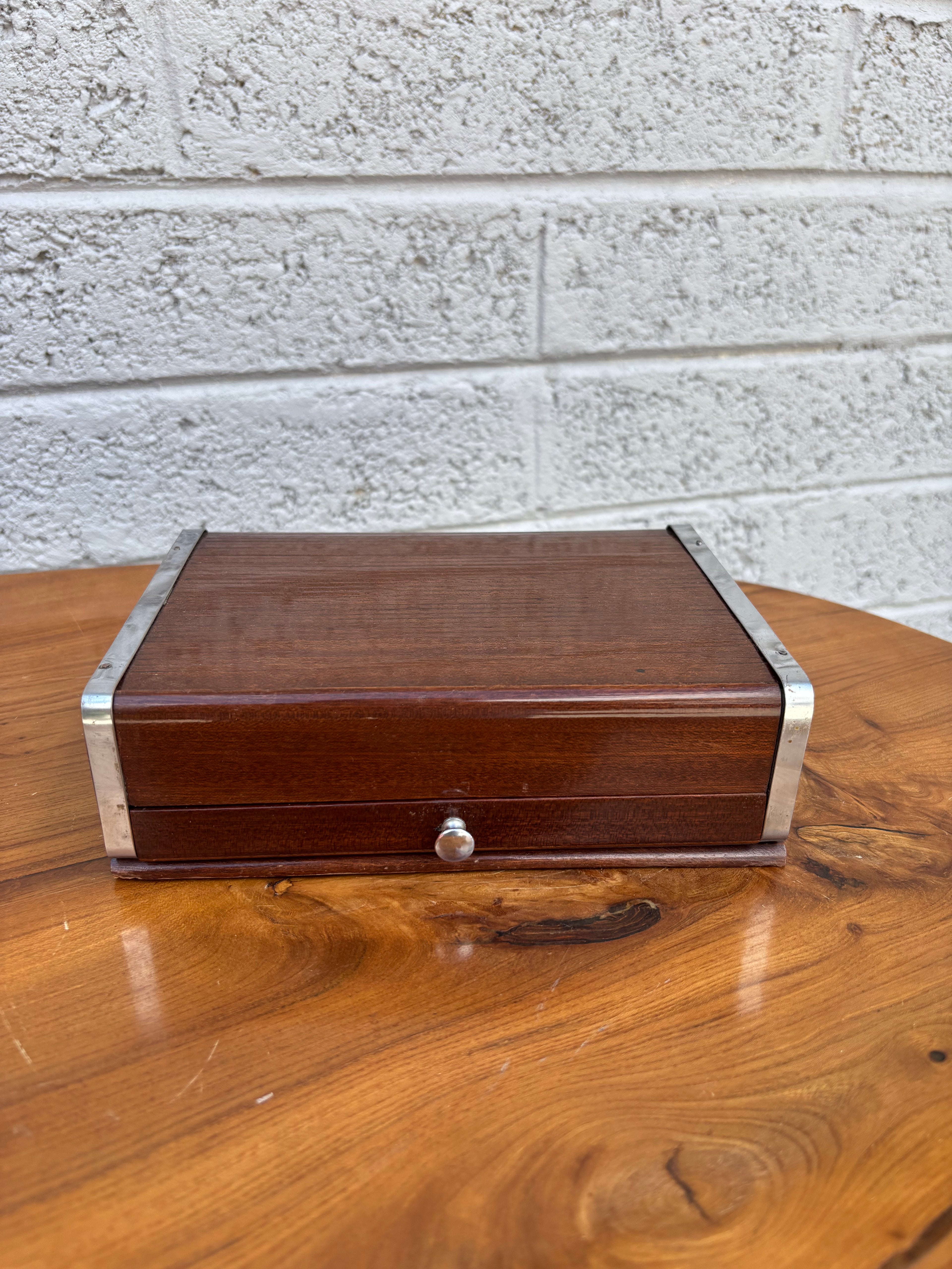 Mid-Century Mechanical Card Shuffler & Game Box