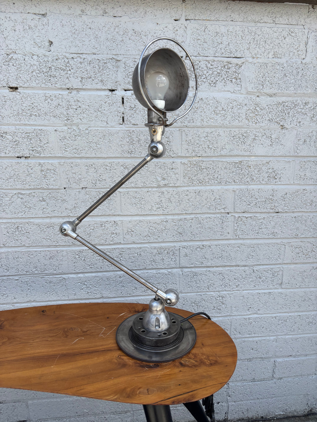 Mid-Century French Jieldé 2-Arm Industrial Desk Lamp