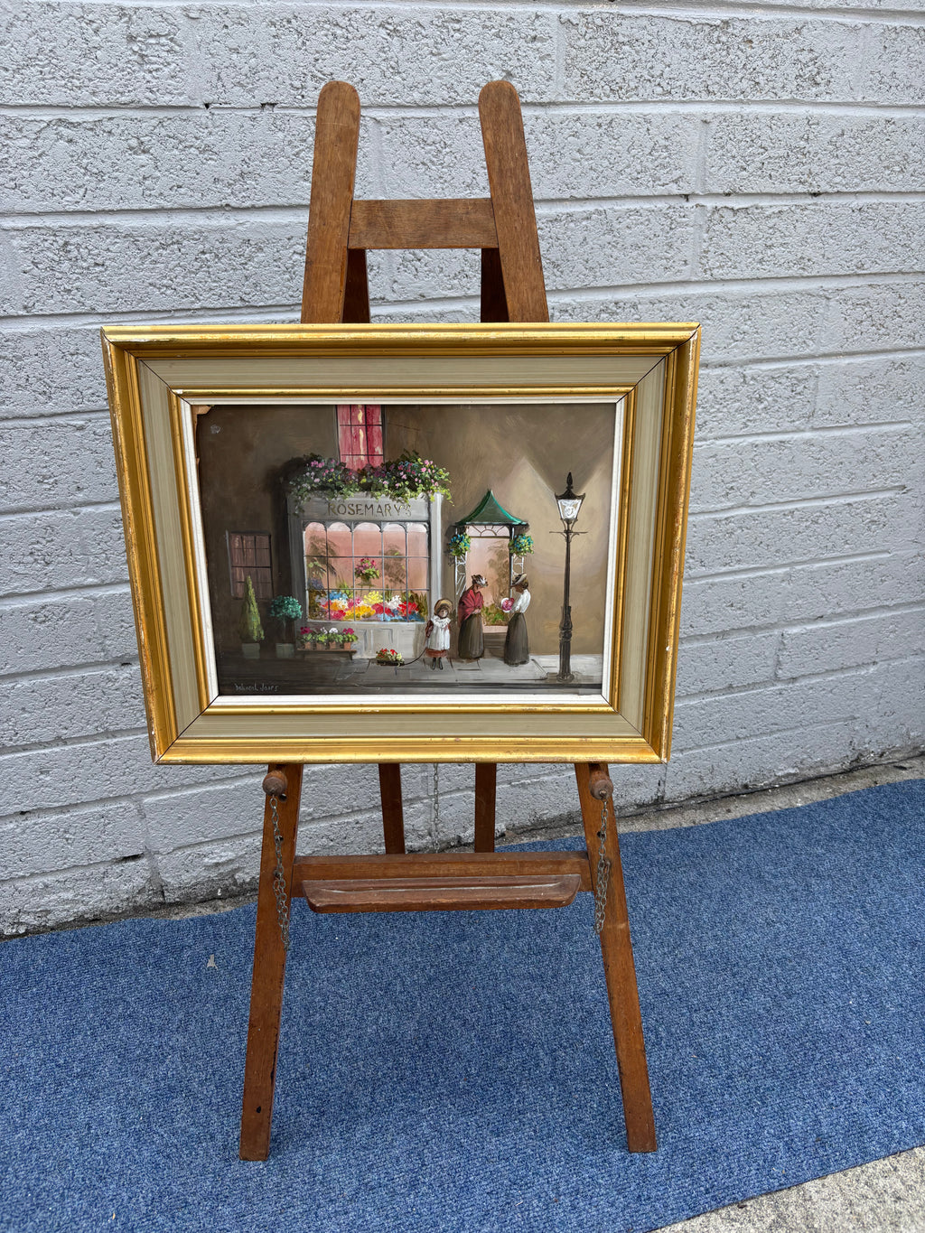 Mid-Century Wooden A-Frame Studio Easel with Peg & Chain Adjustment