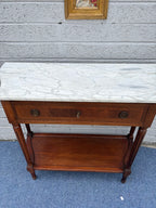 Louis XVI Style Mahogany and Marble-Top Console Table