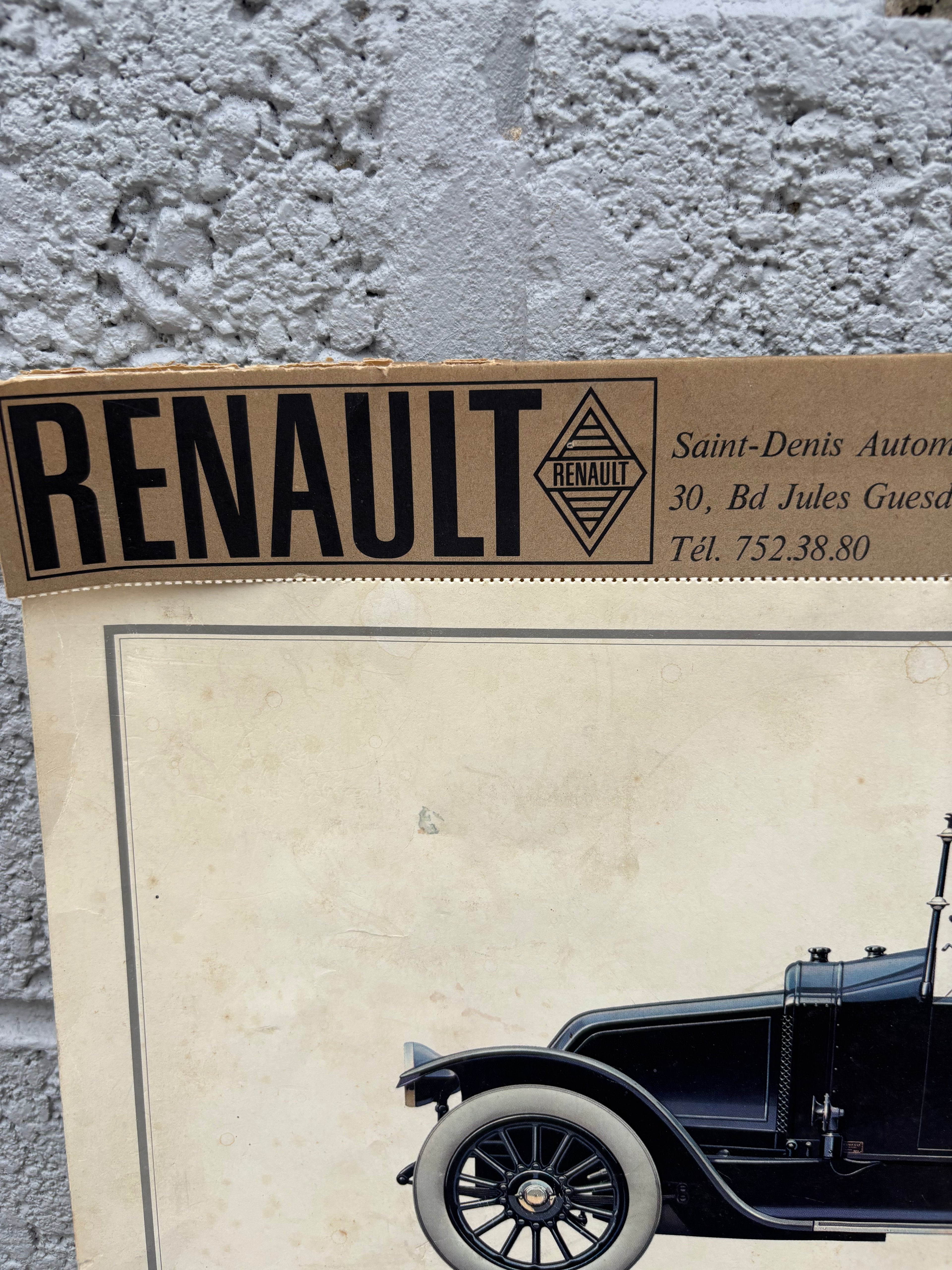 Vintage 1967 Renault Promotional Wall Calendar – 1921 Coupé 12 CV Art