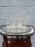 Mid-Century Gold-Rimmed Swirl Optic Champagne Coupes – Set of 6