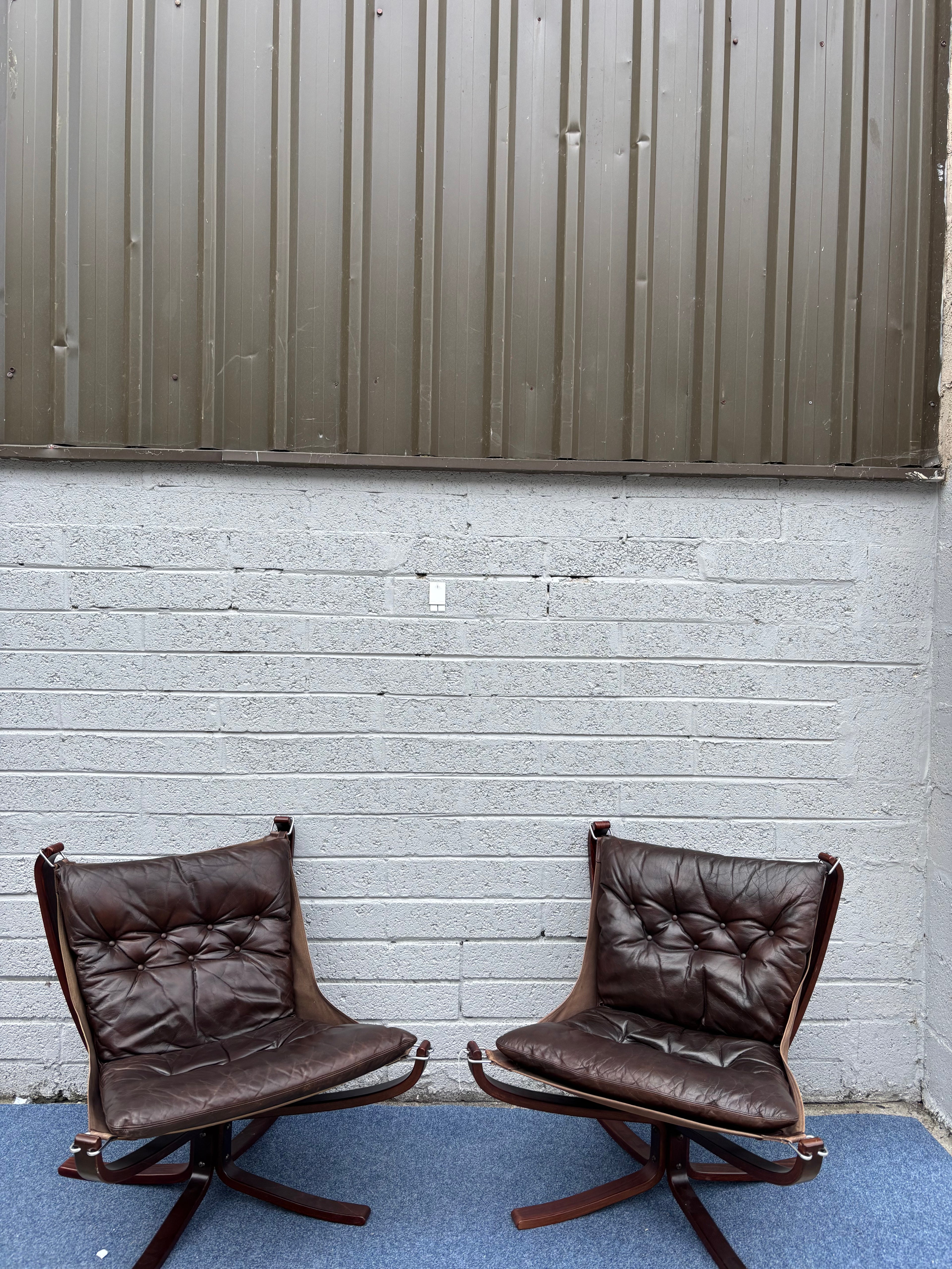 Pair of Mid-Century Modern Low-Back "Falcon" Chairs by Sigurd Ressell
