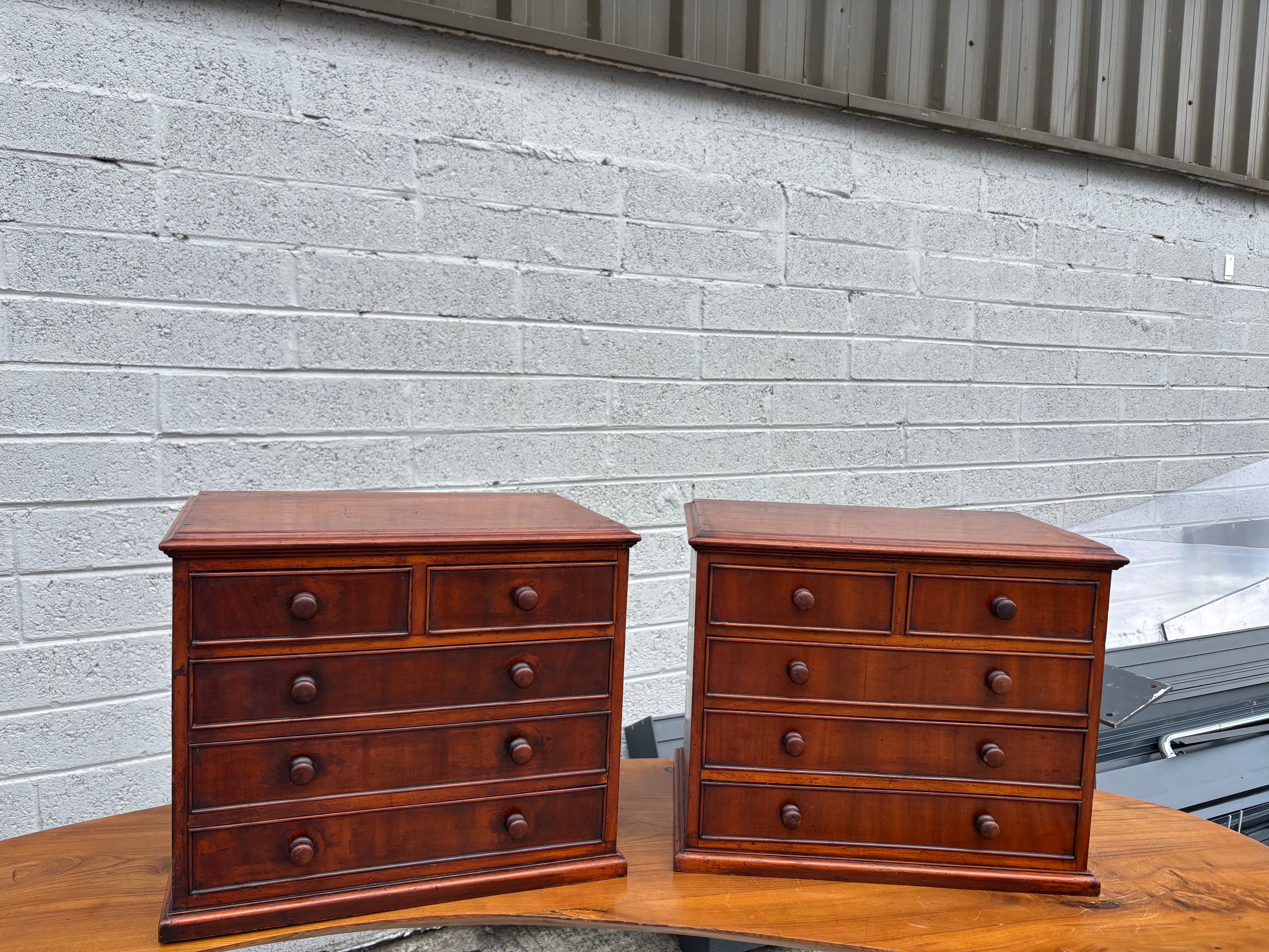 Pair of 19th Century Miniature Mahogany Apprentice Chest