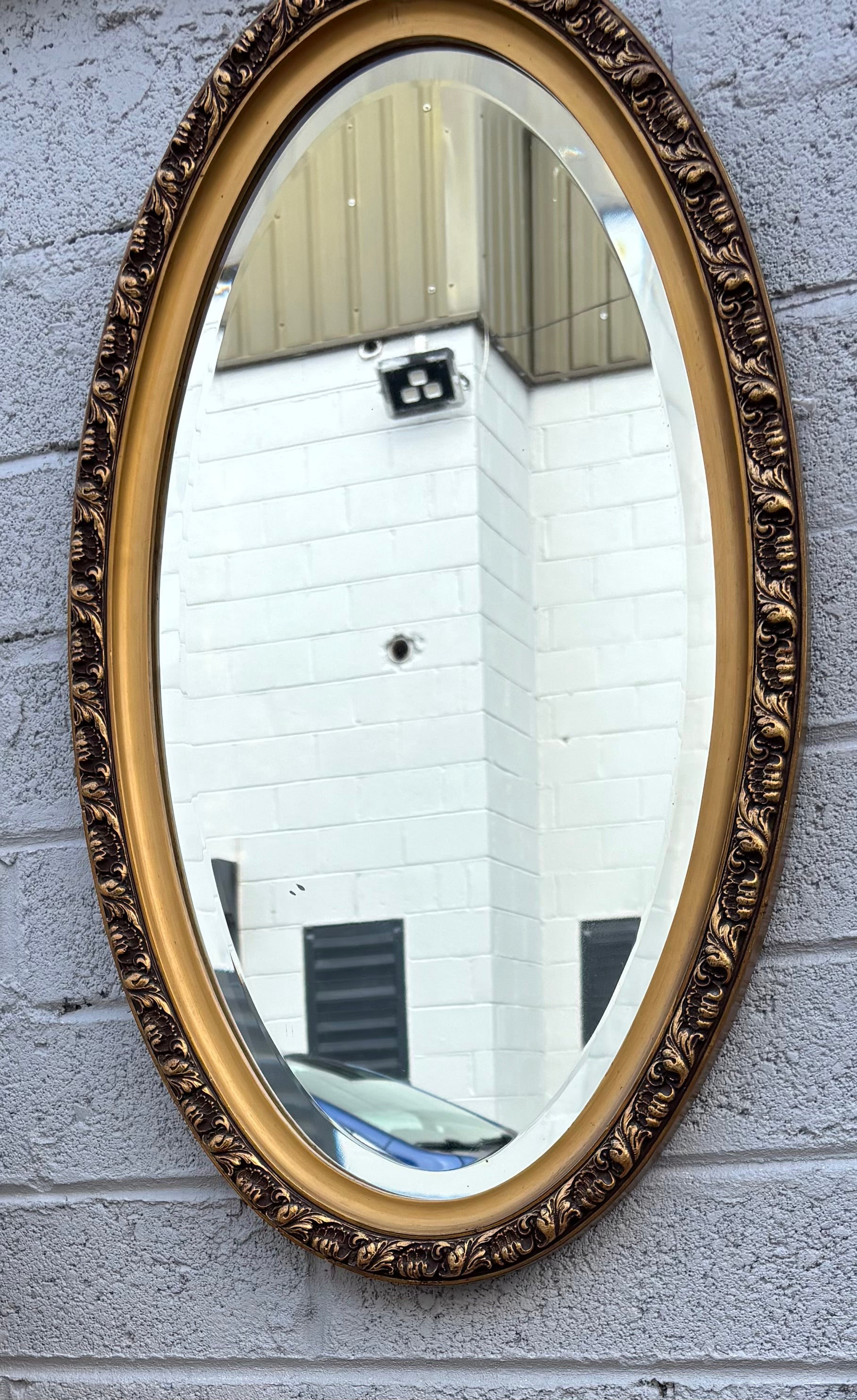 Giltwood Oval Mirror Baroque Revival
