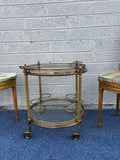 Brass and Glass Bar Cart Neoclassical
