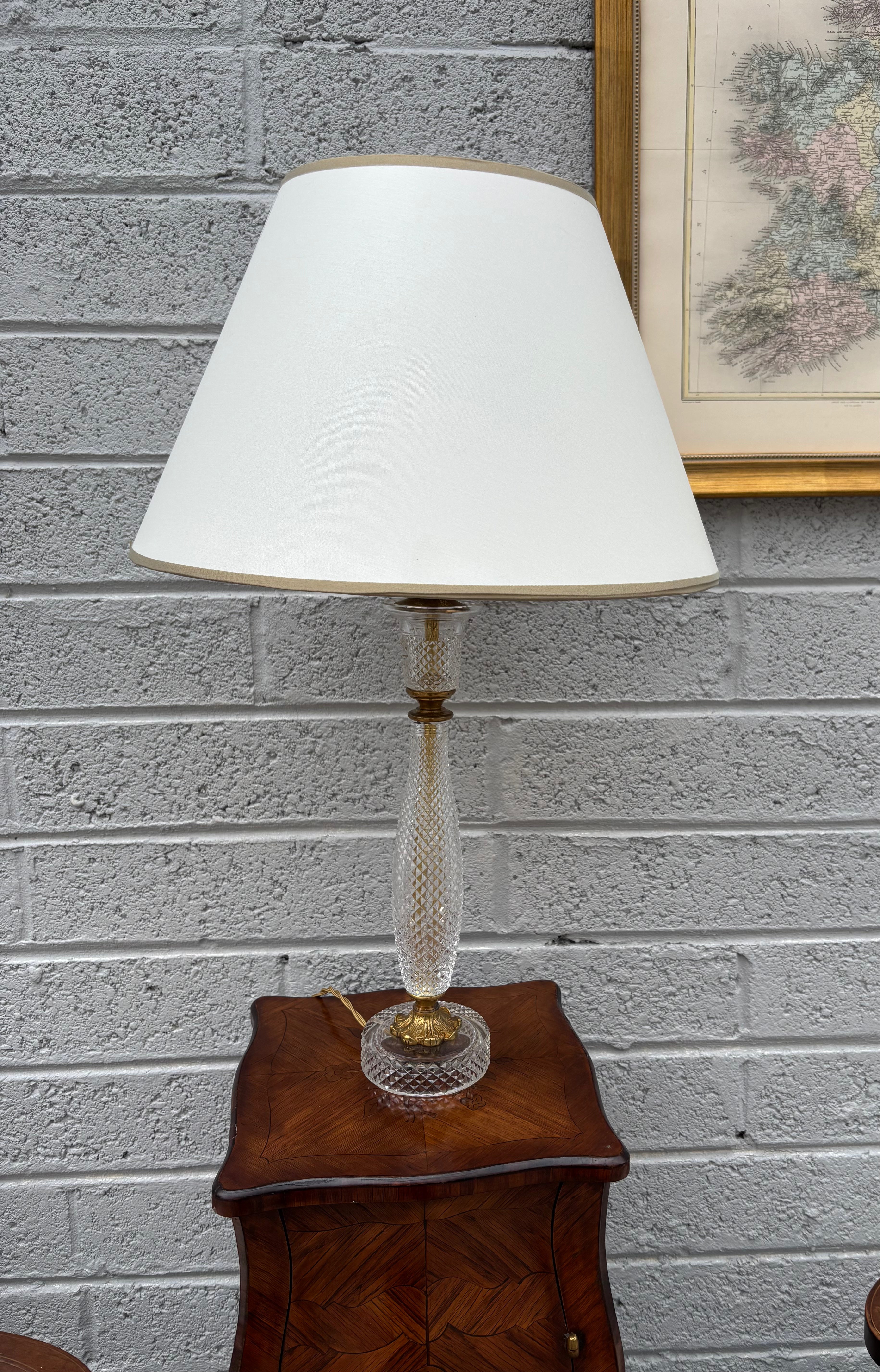 Cut-Crystal and Brass Table Lamp Neoclassical